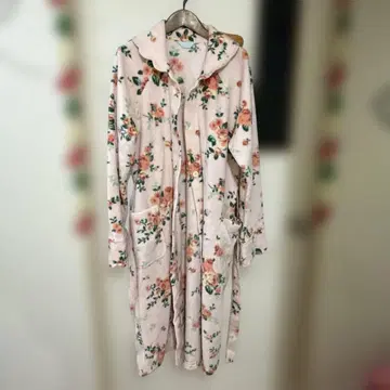 꽃무늬 플리스 롱 가운