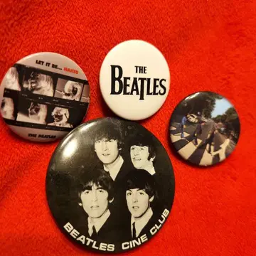 [레어 세트] BEATLES 비틀즈 캔뱃지 시네클럽 애비 로드