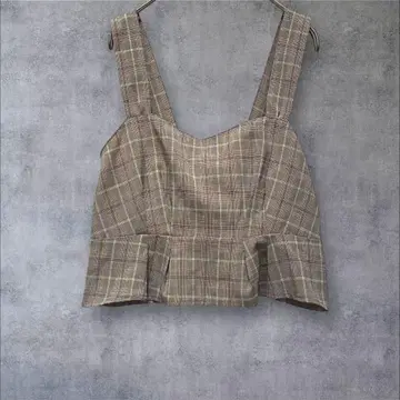 a2449 [올리브 데 올리브] 뷔스티에 베스트 체크 그레이 F