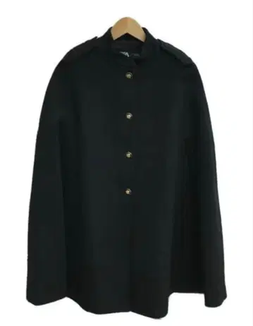 ZARA 블랙 케이프 코트 롱 골드 버튼