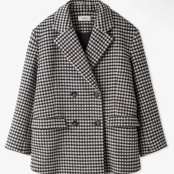 SNIDEL 체크 무늬 더블 브레스트 자켓