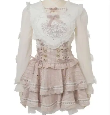 LIZLISA 사다리 리본 트위드 캉캉 스커트