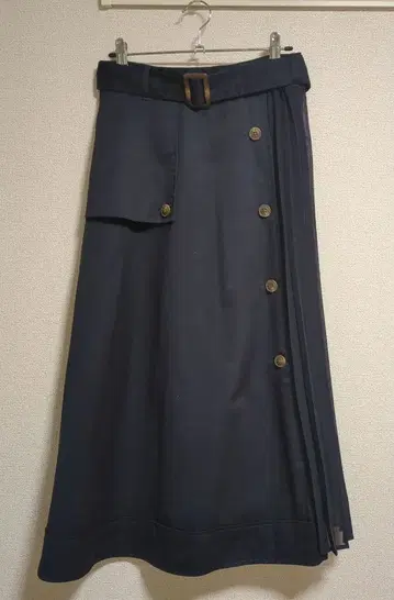 BEAMS HEART 플리츠 믹스 트렌치 스커트