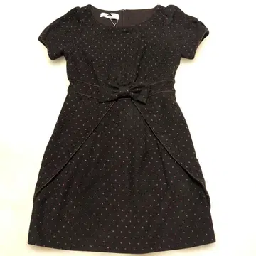 [ 미사용품 ] 슈프림라라 / 도트 무늬 허리 리본 원피스 M