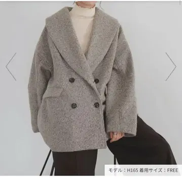 LIAN 숄카라 컬 샤기 코트