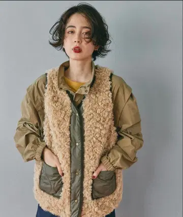 니코앤드 niko and - 모듬 퍼 베스트 베이지 M 사이즈