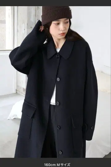 andme anme 네이비 롱 코트