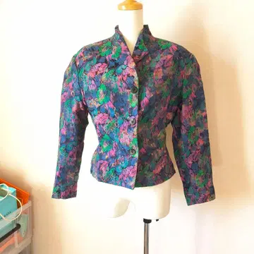 미쏘니 꽃무늬 자켓 11호 실크 혼방