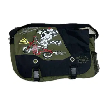 레어 Ed Hardy 스컬 라이더 메신저 백