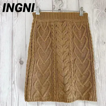[잉그] 미니 스커트 니트 스커트 타이트 베이지 M