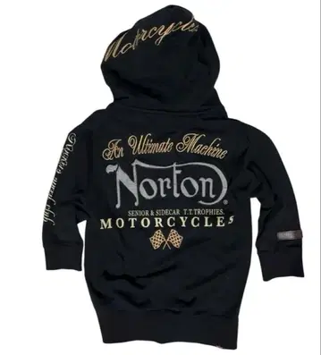 Norton 집업 후드티 자수 로고 7부 소매 사이즈 M
