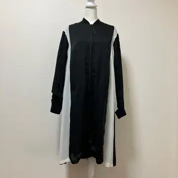 일본제 gomme 밴딩 롱 원피스 블랙 화이트 도트 성인