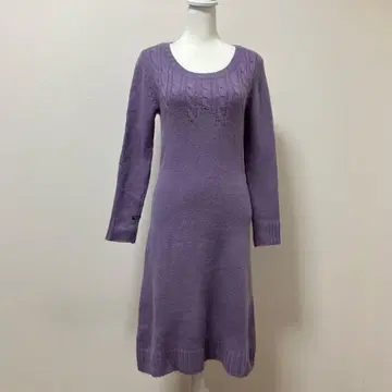 마드모아젤 논논 니트 겨울 니트 원피스 퍼플 원피스