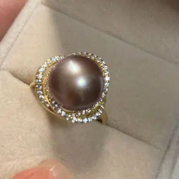 천연 담수 진주 보라색 버터플라이 펄 반지 실버 반지