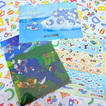 포켓몬 생태 도감 A4 클리어 파일 씰 3종 세트