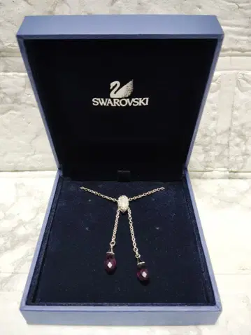 새상품 SWAROVSKI 스와로브스키 롱 목걸이 크리스탈 드롭