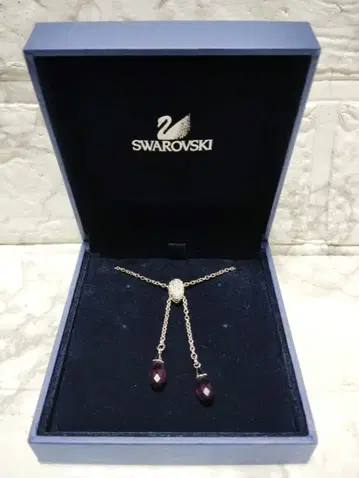 새상품 SWAROVSKI 스와로브스키 롱 목걸이 크리스탈 드롭