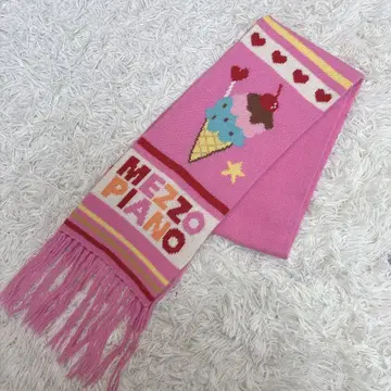 초레어 헤이세이 레트로 메조피아노 머플러 아이스크림 핑크