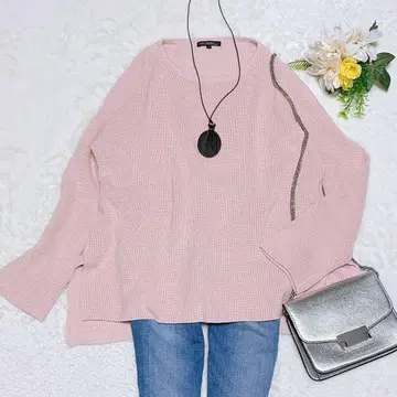 새상품급 23구 풀오버 스웨터 상의 루즈핏 38 핑크 워셔블