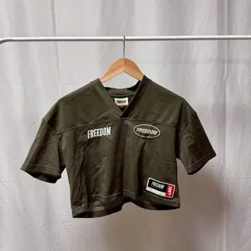 FREEDOM 크롭 메쉬 상의 한국 헬스복 Y2K 스포츠
