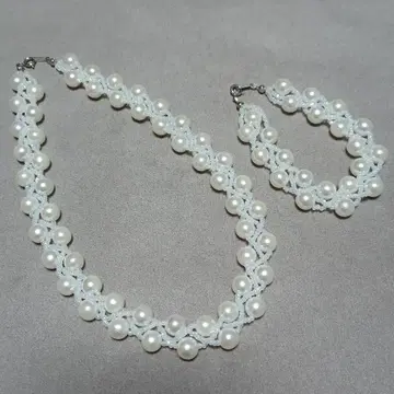 목걸이 팔찌 세트 (펄)