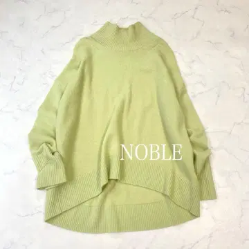 NOBLE 스무스 울 터틀넥 니트 풀오버 라이트 그린