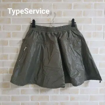 TypeService 택 포함 나일론 드로스트 미니 스커트