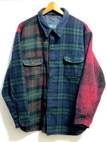 80s 초기 올드 아메리칸 이글 CPO 울 셔츠 섀도우 체크