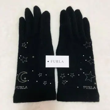 FURLA 별과 달 자수 장갑 블랙 반짝반짝