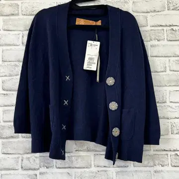 네이비 버튼 가디건 S