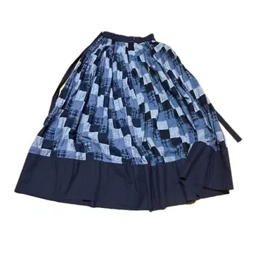 체크 무늬 개더 스커트