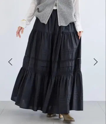 밴야드 스톰 핀턱 레이스 코튼 스커트