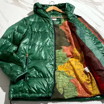 레어 폴스미스 Paul Smith 지형 도안 다운 자켓 그린 L
