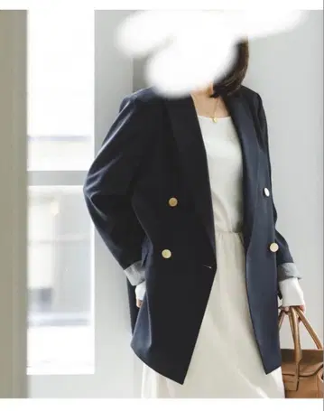 NOBLE 에스테르 트윌 피크드 라펠 재킷 네이비 사이즈 40