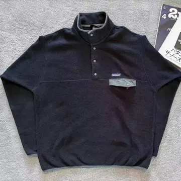 새상품 Patagonia 블랙 신틸라 스냅T 풀오버 L