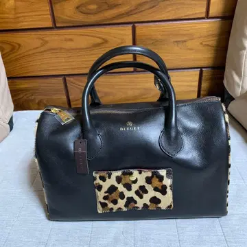 [ 미사용품 ] BLEUET 레오파드 무늬 보스턴 백