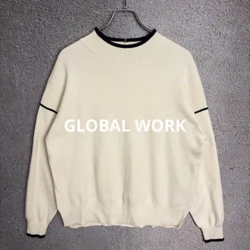 GLOBAL WORK 멜티 파이핑 풀오버 아이보리 L 사이즈