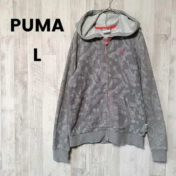 PUMA 푸마 집업 후드티 L 그레이 핑크 맨투맨 올 패턴