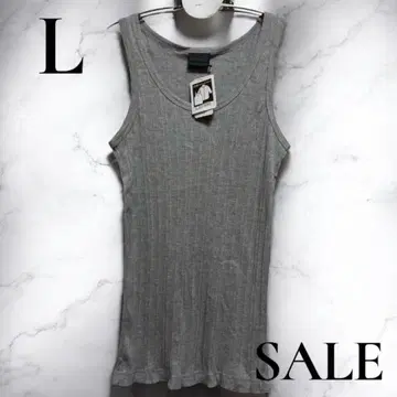 [ 당일 발송 ] L LAYERD 그레이 리브 니트 탱크탑 슬리브리스