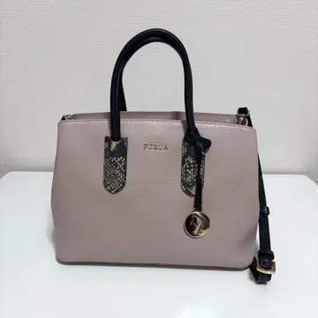 FURLA 토트백 스네이크 스킨 악센트
