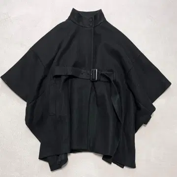 KINU 안티카 판초 코트 F 케이프 스탠드 넥 오버 사이즈