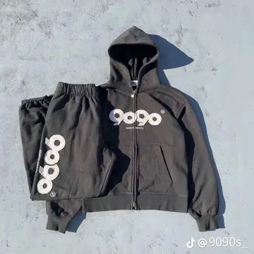 9090 더블 지퍼 후드티