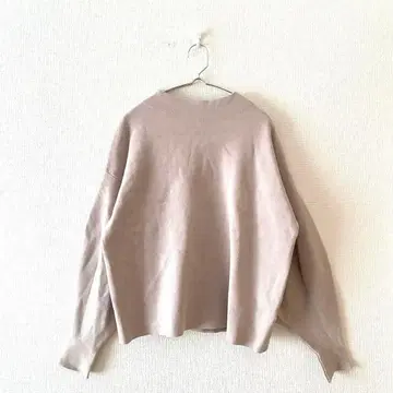 [] 니트 드롭 숄더 하이넥 긴팔 심플 F