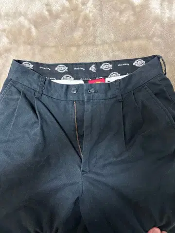 Dickies 블랙 워크 팬츠 지퍼 플라이