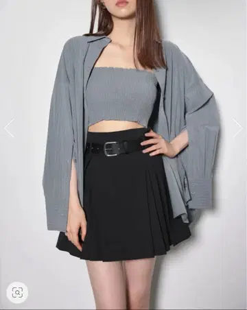 [ 새상품 미사용 ] rienda 셔링 베어 세트 셔츠