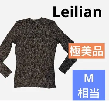 [컨디션 최상] 레리안 Leilian V넥 리브 니트 차콜 계열 9