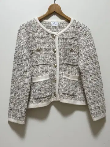 트위드 자켓 화이트 계열