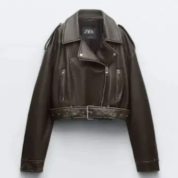 ZARA 인조 가죽 크롭 라이더 자켓
