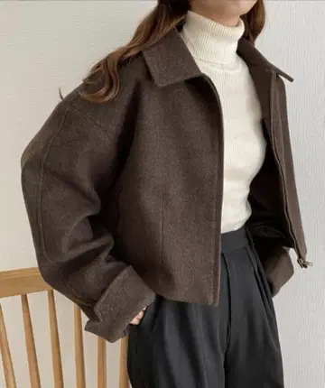 callautia 카라우티아 스탠 칼라 숏 아우터 블루종 M