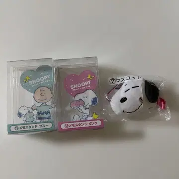 스누피 메모 스탠드 마스코트 세트